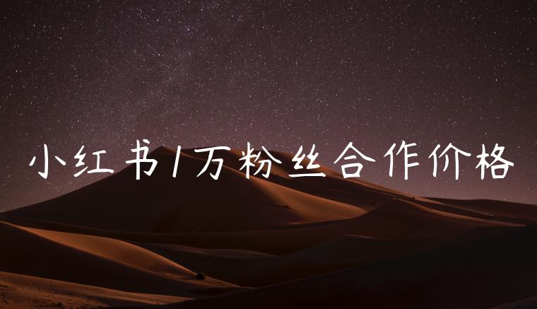 小红书1万粉丝合作价格
