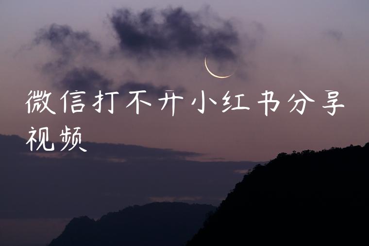 微信打不开小红书分享视频