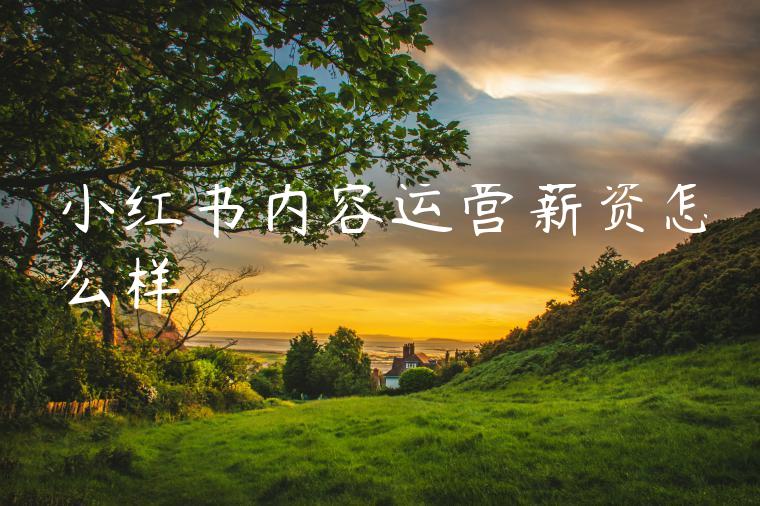 小红书内容运营薪资怎么样