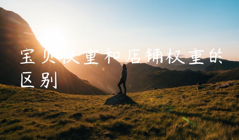宝贝权重和店铺权重的区别