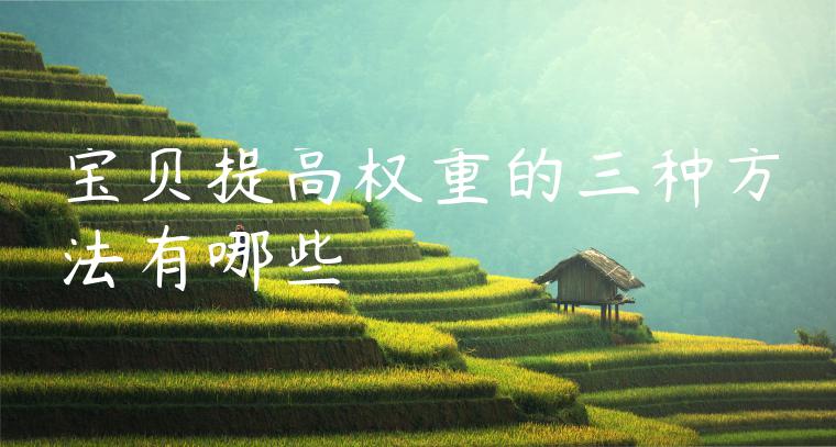 宝贝提高权重的三种方法有哪些 宝贝提高权重的三种方法有哪些