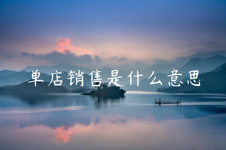 单店销售是什么意思
