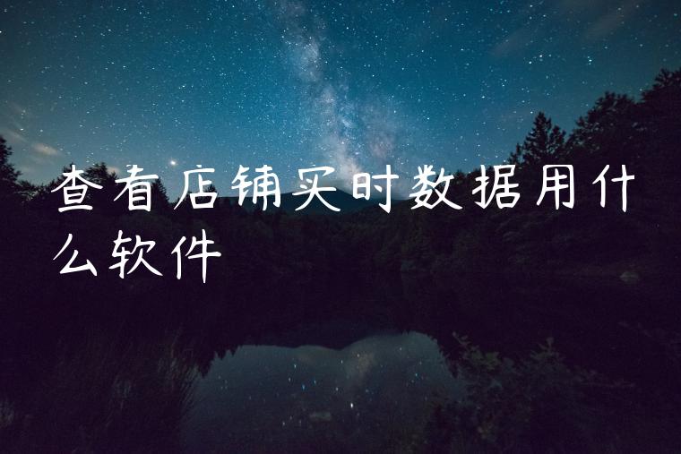 查看店铺实时数据用什么软件