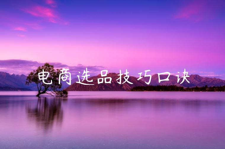 电商选品技巧口诀 电商选品技巧口诀