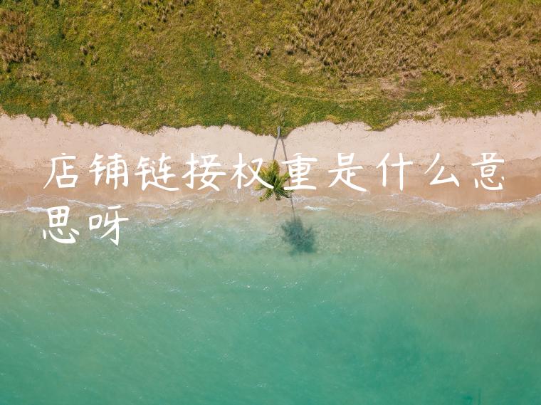 店铺链接权重是什么意思呀