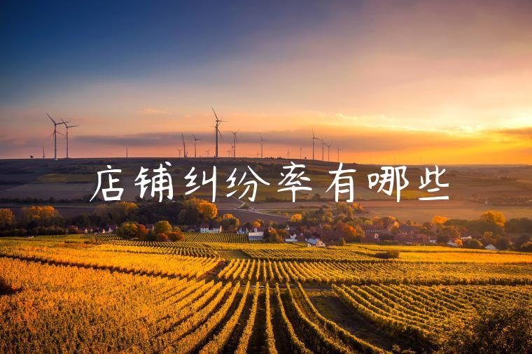 店铺纠纷率有哪些