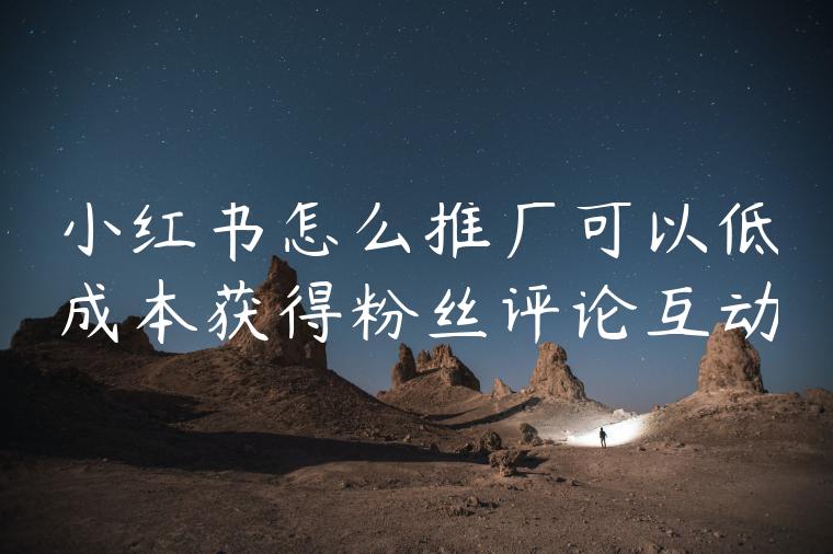 小红书怎么推广可以低成本获得粉丝评论互动
