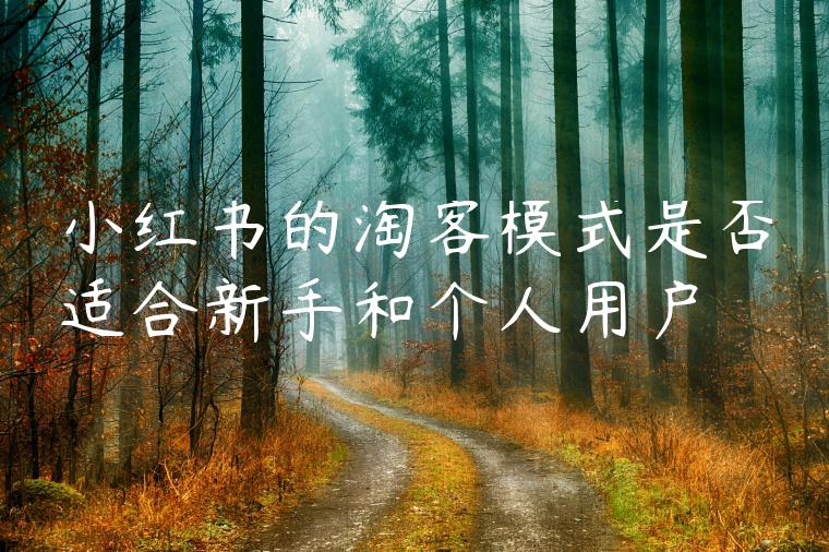 小红书的淘客模式是否适合新手和个人用户
