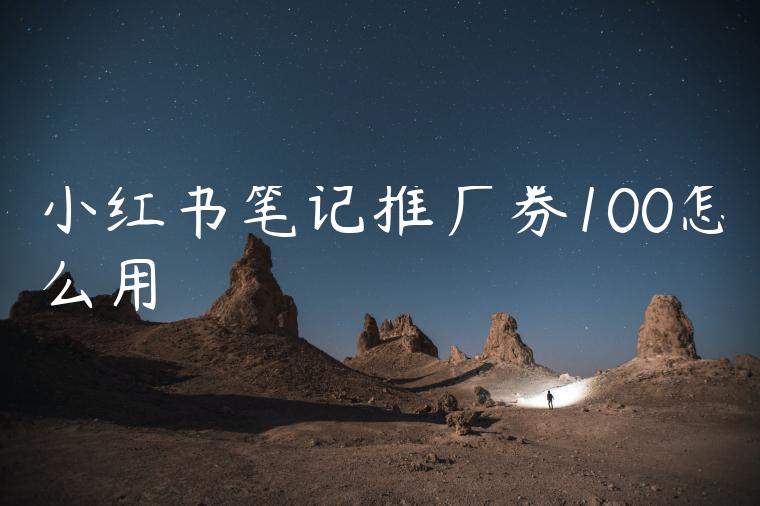 小红书笔记推广券100怎么用