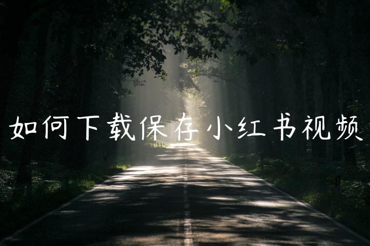 如何下载保存小红书视频 如何下载保存小红书视频
