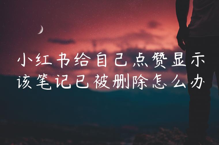 小红书给自己点赞显示该笔记已被删除怎么办 小红书给自己点赞显示该笔记已被删除怎么办