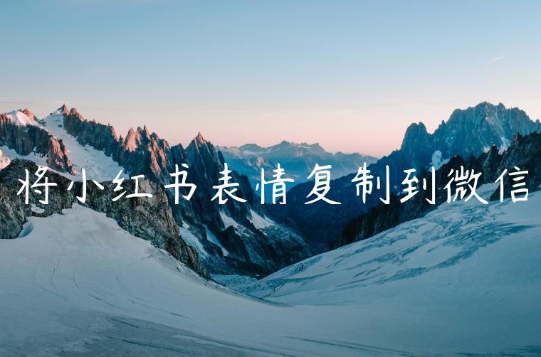 将小红书表情复制到微信 将小红书表情复制到微信