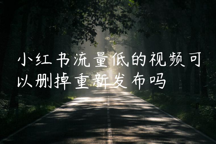 小红书流量低的视频可以删掉重新发布吗