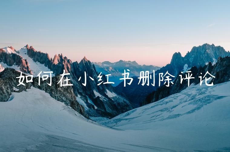如何在小红书删除评论 如何在小红书删除评论