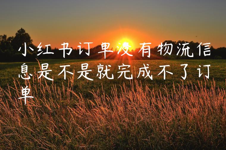 小红书订单没有物流信息是不是就完成不了订单 小红书订单没有物流信息是不是就完成不了订单