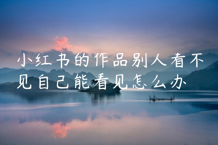 小红书的作品别人看不见自己能看见怎么办 小红书的作品别人看不见自己能看见怎么办