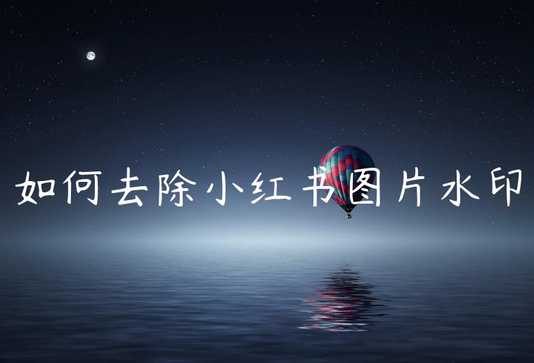 如何去除小红书图片水印 如何去除小红书图片水印