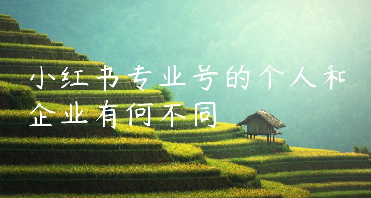 小红书专业号的个人和企业有何不同 小红书专业号的个人和企业有何不同