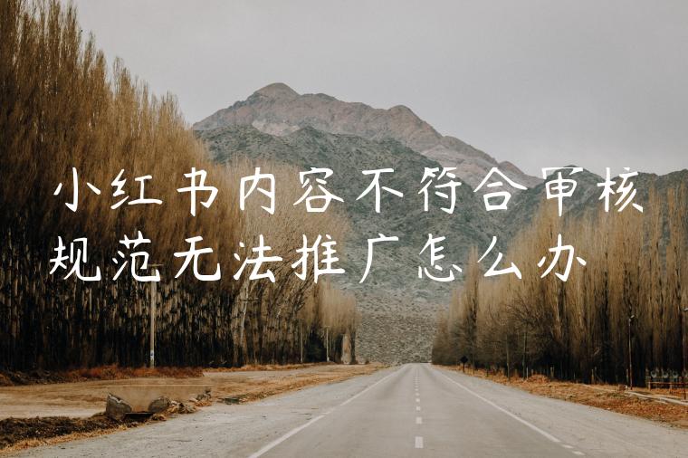 小红书内容不符合审核规范无法推广怎么办 小红书内容不符合审核规范无法推广怎么办