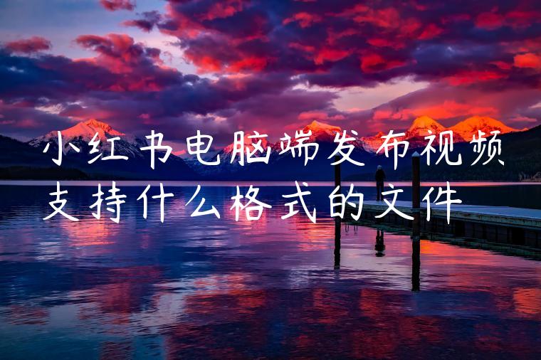 小红书电脑端发布视频支持什么格式的文件