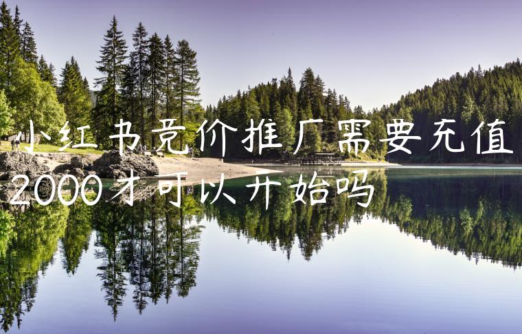 小红书竞价推广需要充值2000才可以开始吗