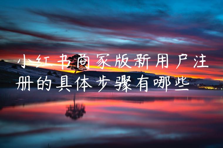 小红书商家版新用户注册的具体步骤有哪些 小红书商家版新用户注册的具体步骤有哪些
