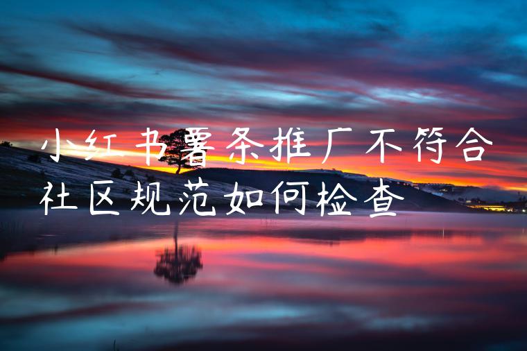 小红书薯条推广不符合社区规范如何检查 小红书薯条推广不符合社区规范如何检查