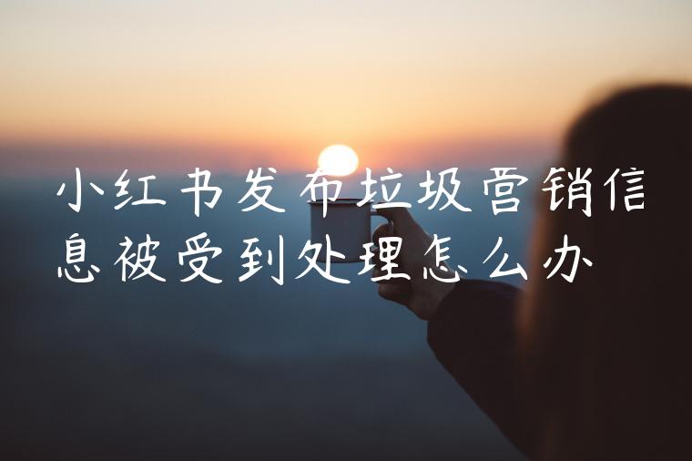 小红书发布垃圾营销信息被受到处理怎么办 小红书发布垃圾营销信息被受到处理怎么办