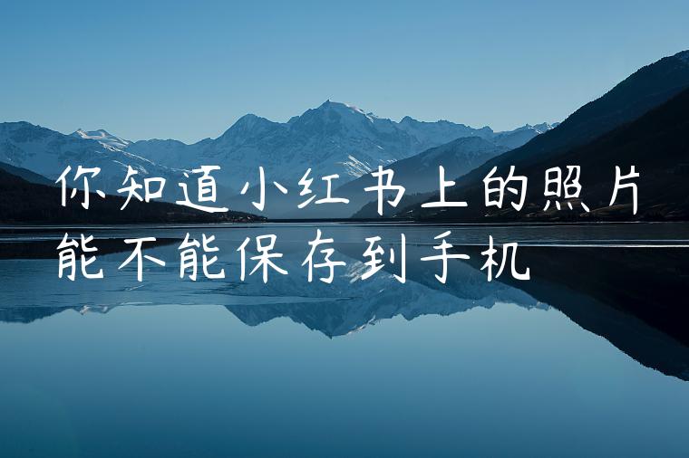 你知道小红书上的照片能不能保存到手机