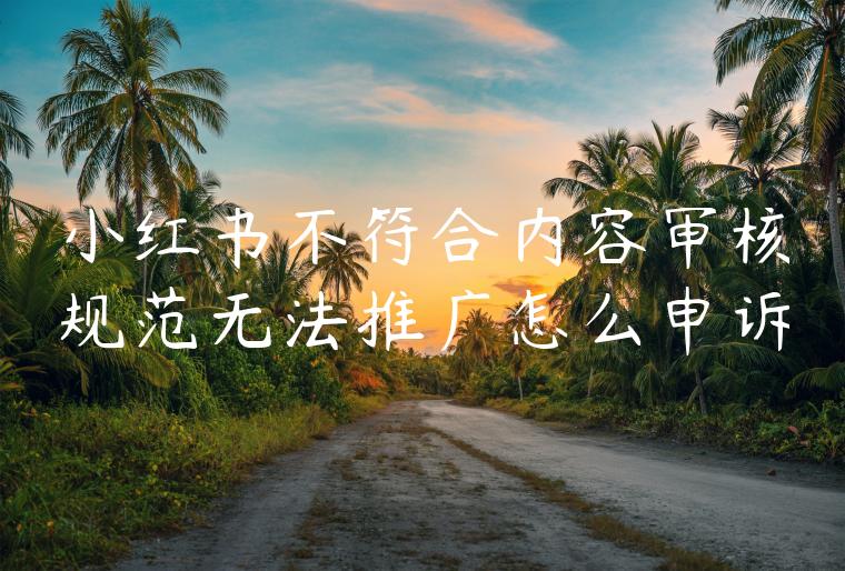 小红书不符合内容审核规范无法推广怎么申诉