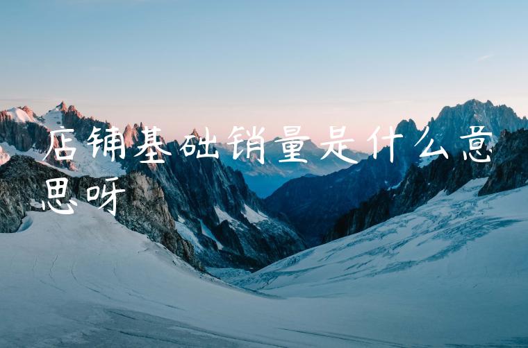 店铺基础销量是什么意思呀