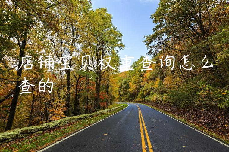 店铺宝贝权重查询怎么查的 店铺宝贝权重查询怎么查的