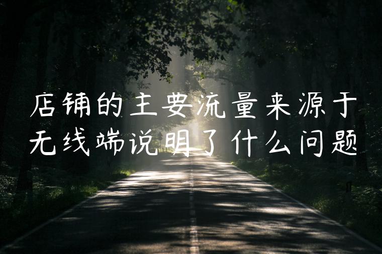 店铺的主要流量来源于无线端说明了什么问题 店铺的主要流量来源于无线端说明了什么问题