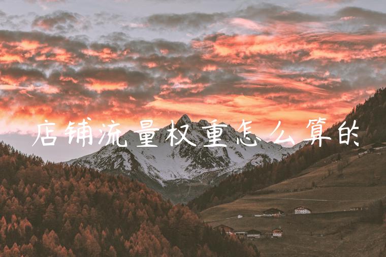 店铺流量权重怎么算的