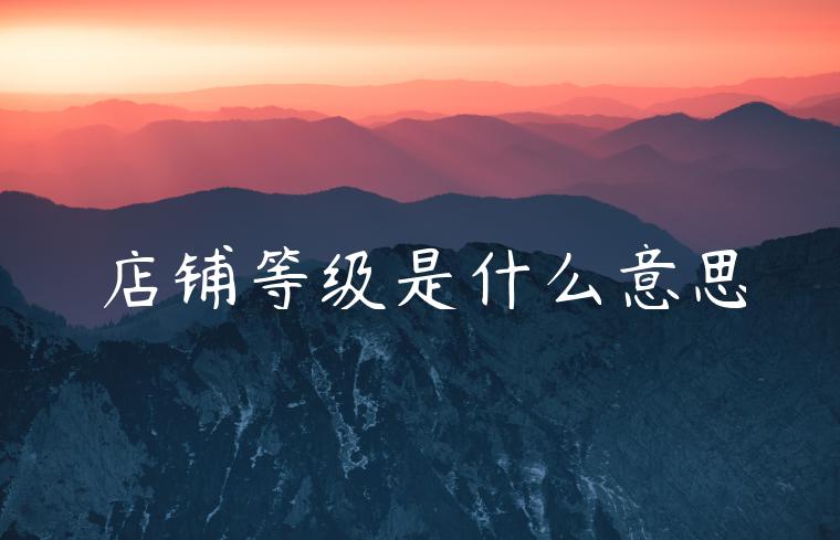 店铺等级是什么意思 店铺等级是什么意思