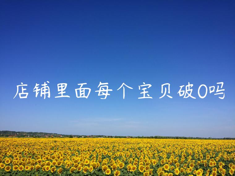 店铺里面每个宝贝破0吗
