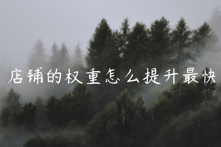 店铺的权重怎么提升最快 店铺的权重怎么提升最快