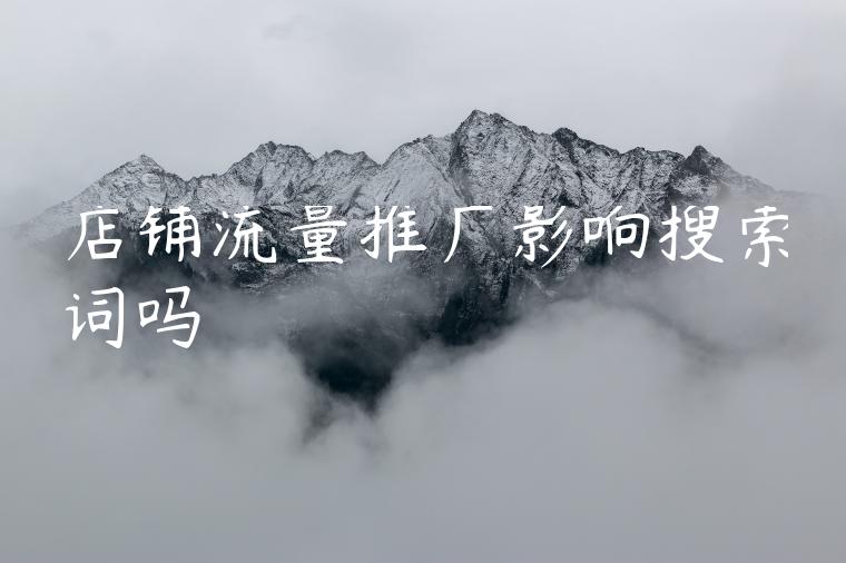 店铺流量推广影响搜索词吗 店铺流量推广影响搜索词吗