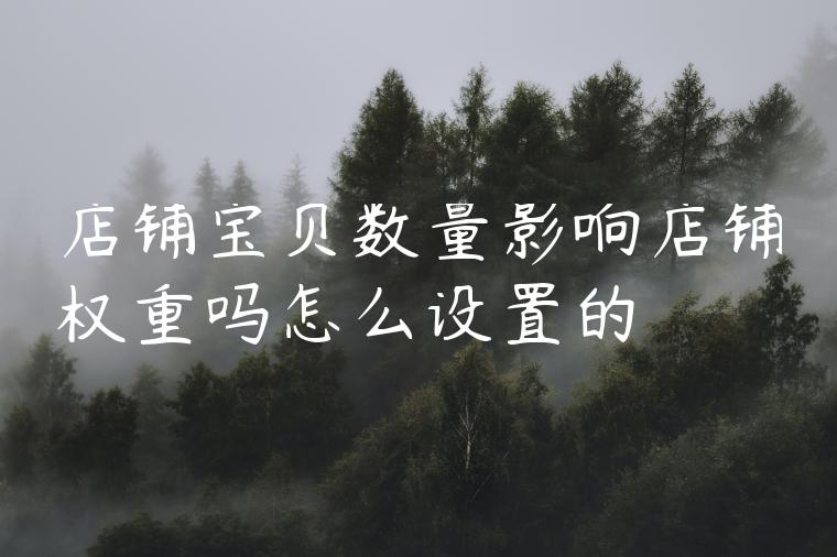 店铺宝贝数量影响店铺权重吗怎么设置的 店铺宝贝数量影响店铺权重吗怎么设置的