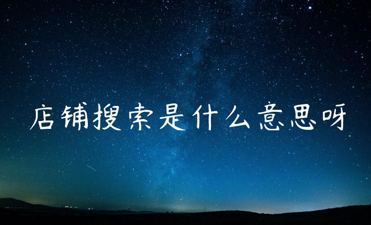 店铺搜索是什么意思呀
