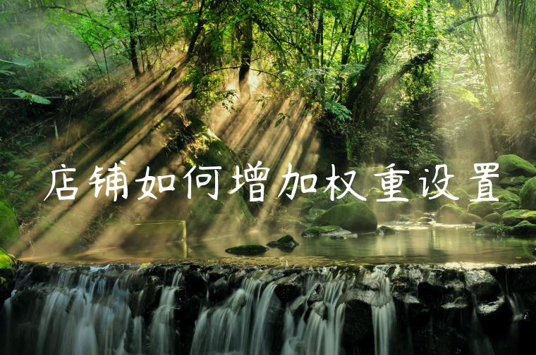 店铺如何增加权重设置