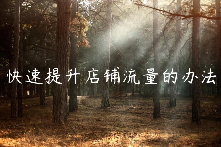 快速提升店铺流量的办法 快速提升店铺流量的办法