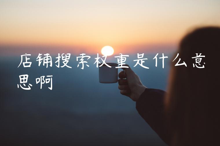 店铺搜索权重是什么意思啊