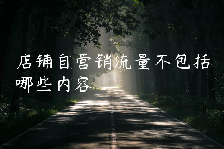 店铺自营销流量不包括哪些内容