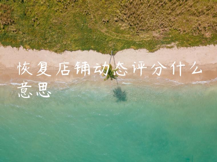 恢复店铺动态评分什么意思 恢复店铺动态评分什么意思