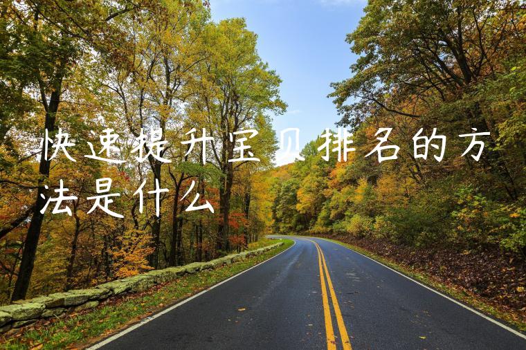 快速提升宝贝排名的方法是什么