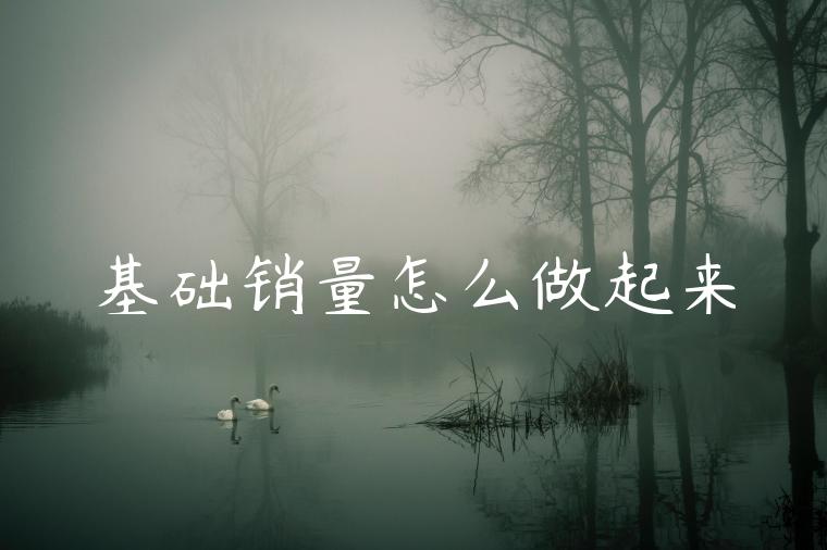 基础销量怎么做起来 基础销量怎么做起来