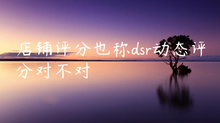 店铺评分也称dsr动态评分对不对