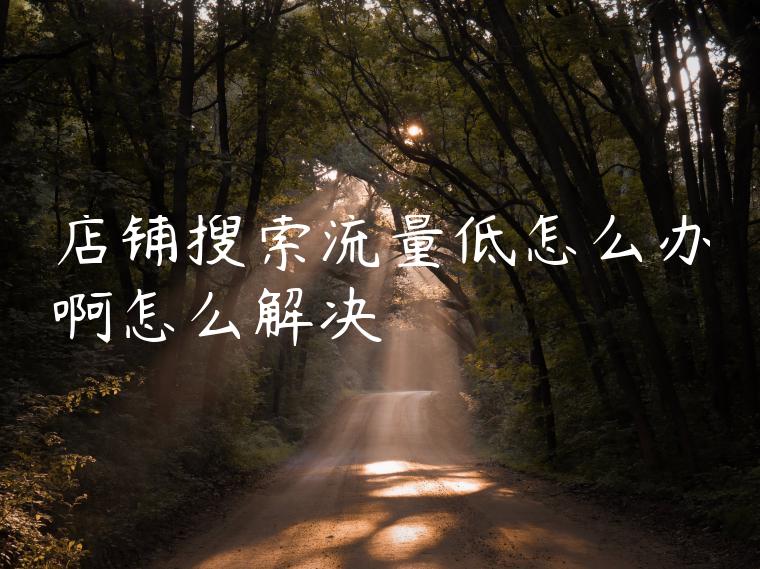店铺搜索流量低怎么办啊怎么解决