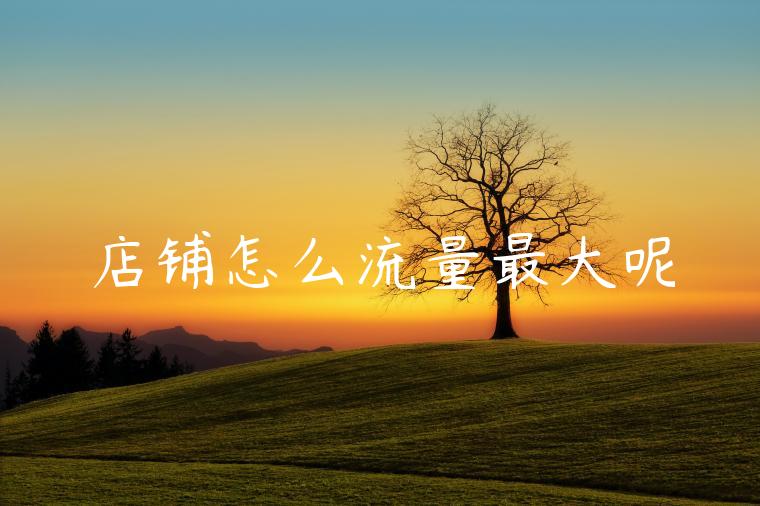 店铺怎么流量最大呢